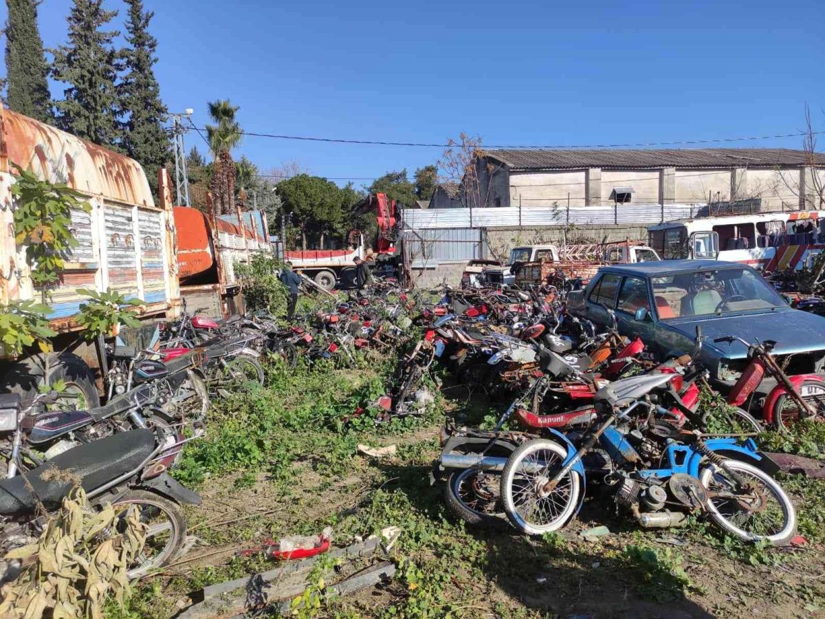 Erzin'de trafikten men edilen 250 motosiklet silah endüstrisinde kullanılacak