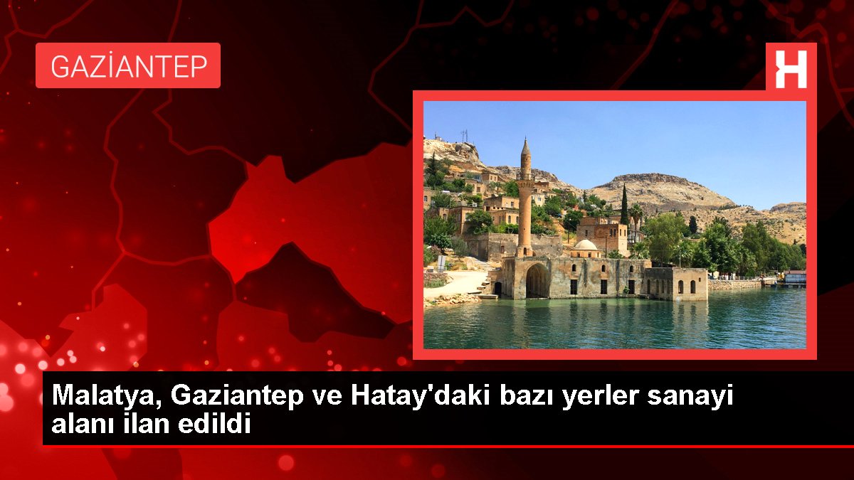 Malatya, Gaziantep ve Hatay'daki bazı yerler sanayi alanı ilan edildi