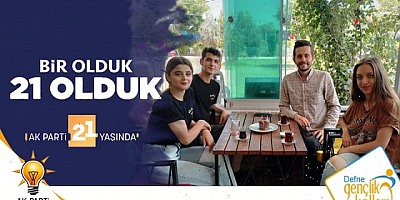 AK Partimizin 21.Kuruluş Yıl Dönümü vesilesiyle Defne AKGençlik ilk Defa Oy kullanacak Genç kardeşlerimizin doğum günlerin kutladı.